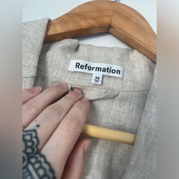 BNWOT Reformation Clark Linen Vest in Oatmeal XS - Picture 6 of 11